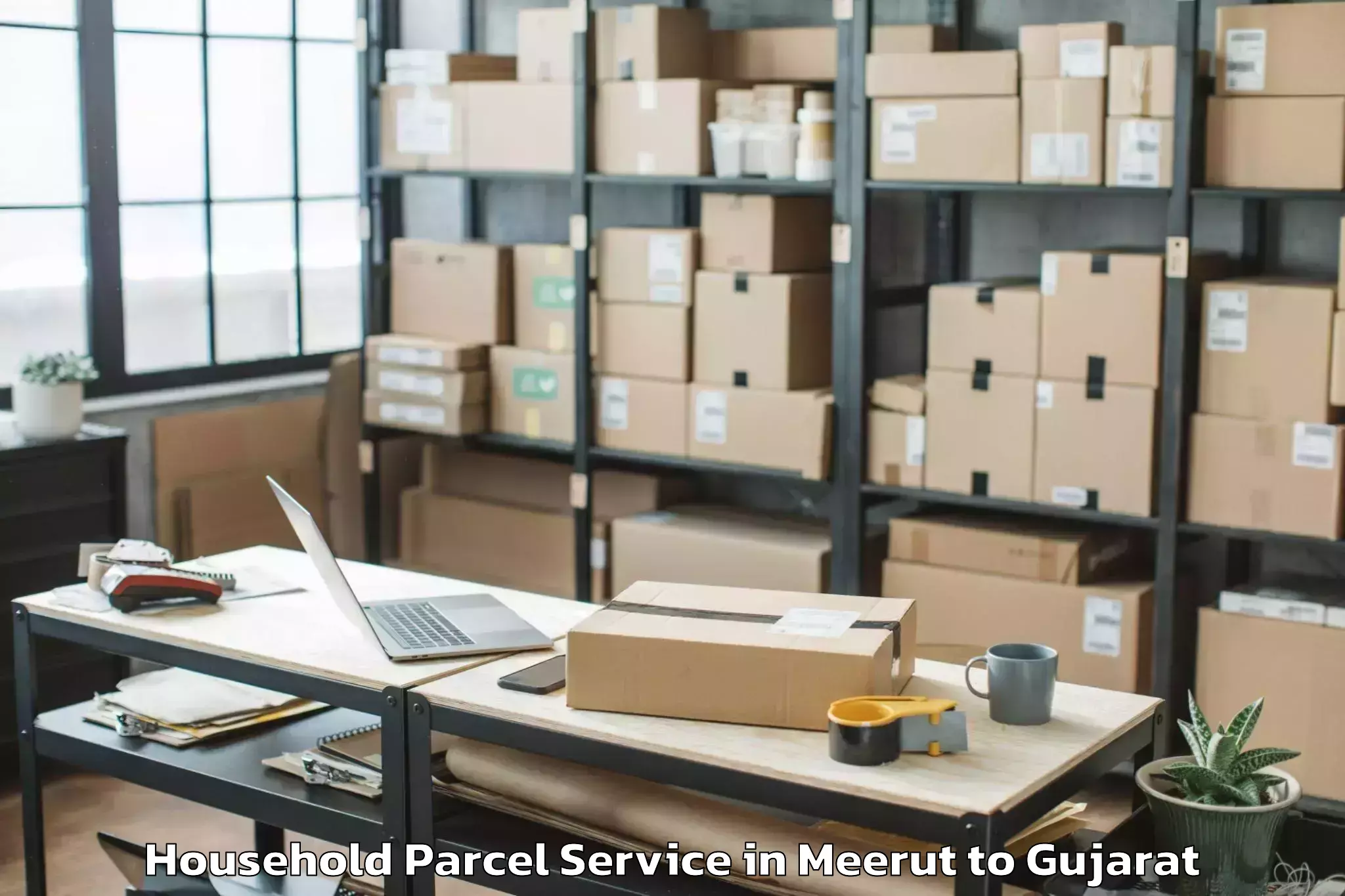 Book Meerut to Jhulasan Household Parcel Online